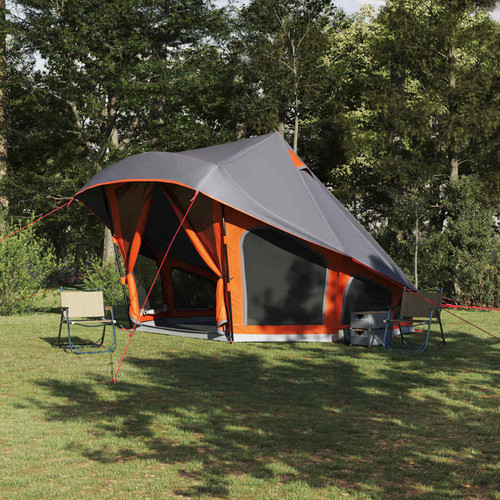 Tipi tent grey orange taffeta - tent, grey/orange
