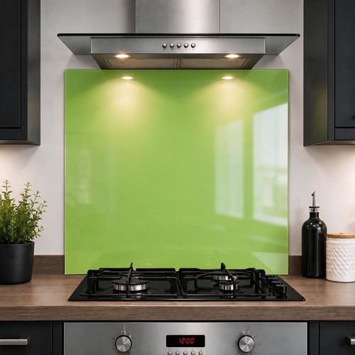 Lime glass splashback - glass,