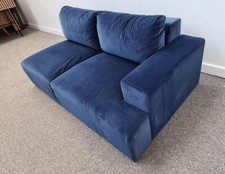 MADE.COM Oskar Frederik RHF Sofa in Sapphire Blue Velvet  (M082)