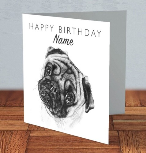 Pug dog personalised - personalised, birthday