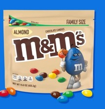 M&M'S Almond Milk Chocolate M & Ms Candy Large Family Size USA Exclusive Flavour