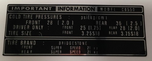 Honda cb550k cb550f tyre - cb550k,