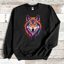 Wolf Head Paint Drip Design