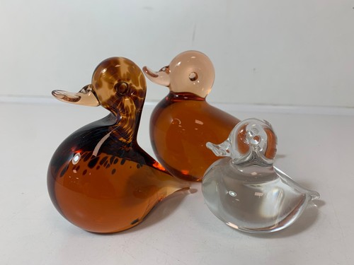 Wedgwood glass duck figurines - duck,