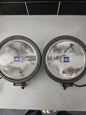 2x HELLA RALLYE 3000 9" BLACK DRIVING LIGHT SPOT LIGHTS SPOT LAMPS +SIDE LIGHT