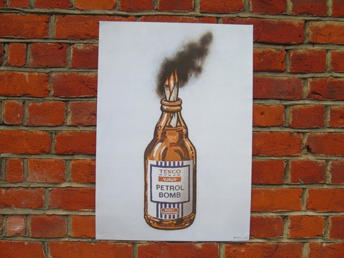 Banksy tesco petrol bomb - banksy,