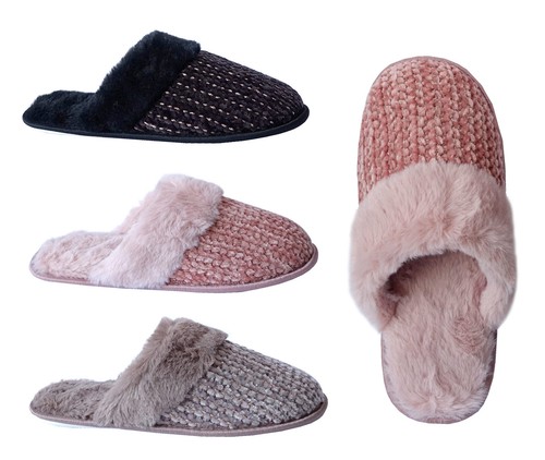 New women slipper knitting pom - women,