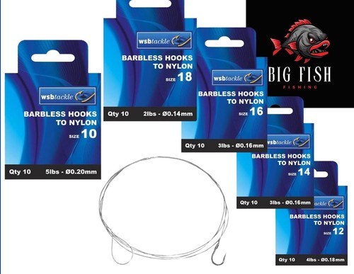 Barbless hooks nylon carp - barbless, to