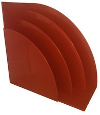 Retro Collectables 1970s: Habitat Red Crayonne Magazine Rack/ Vinyl LP Storage.