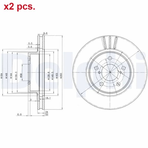 Pcs front brake disc rotors - pcs,