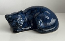 Sleeping Cat Ceramic Glazed