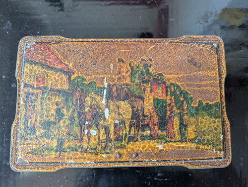 Old metal tin - old,