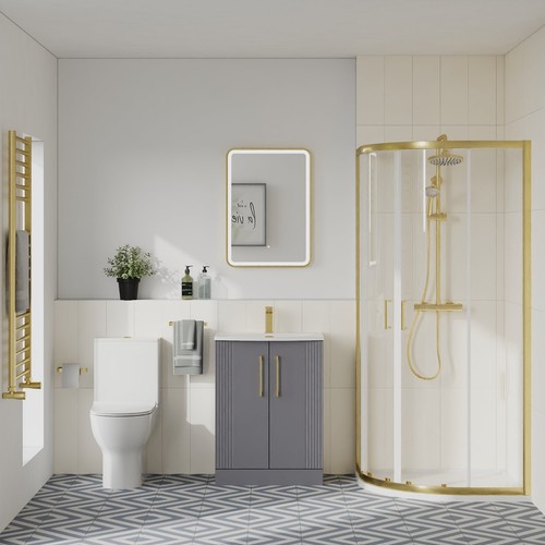Curved 500mm grey - curved, brass