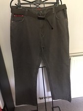 Duke Brian Mens 40W/30.5"L Khaki Colour Jeans +Canvas Belt. 100% Cotton.