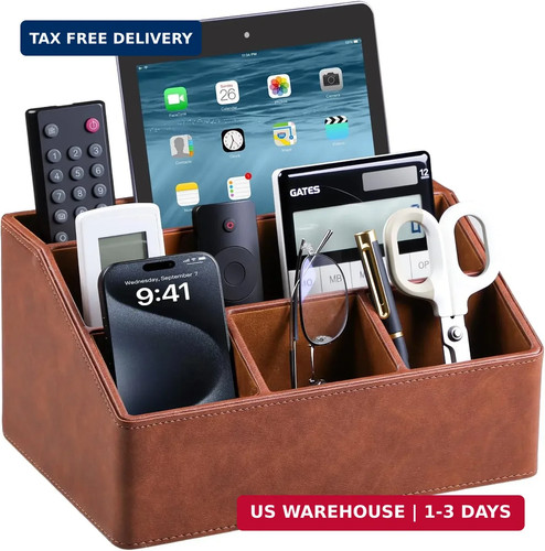 Leather desk organizer - pu,
