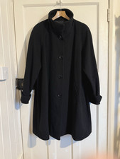 John Lewis Overcoat Swagger Coat Wool Cashmere Blend Black Size 16