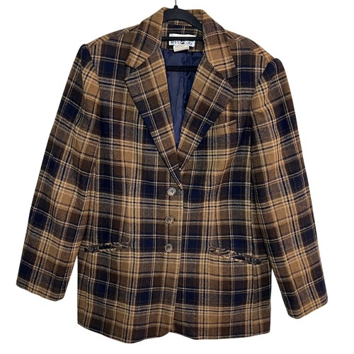Wool blend plaid - blazer, jacket