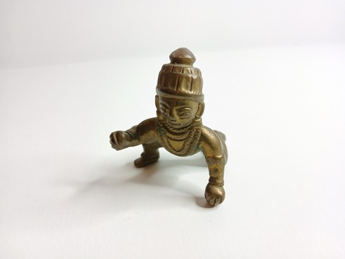 Little krishna figurine brass - krishna,