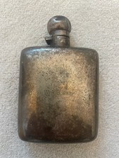 Vintage Hip Flask   Silver Plate Collectible with Hallmarks Marked W A B Wrey