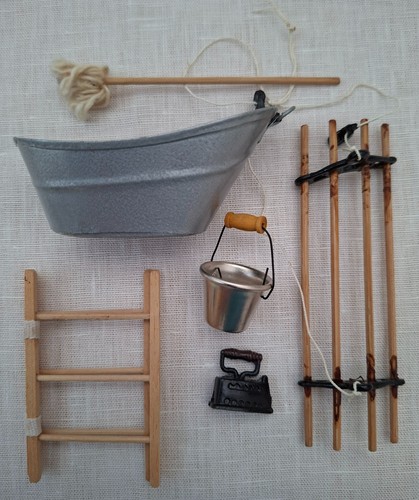 Dolls house laundry and - dolls,