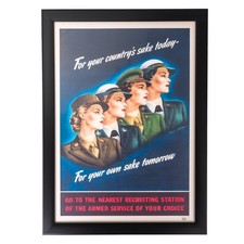 WW2 US For Your Country's Sake A4 Framed Print - Black Frame