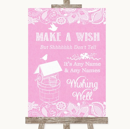 Pink burlap lace - pink, &
