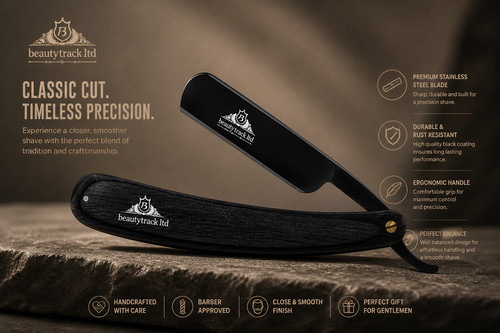 Black vintage barber straight - black,