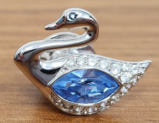 Swarovski signed silver swan - signed,