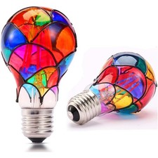 Stained Glass Light Bulb E27