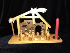 German Kunsthandwerk Wooden Nativity Set Figurine Christmas Decoration Ornament