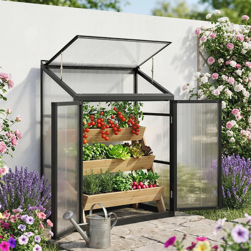 Polycarbonate greenhouse 4x2ft - greenhouse,
