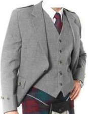 Scottish Argyle kilt Jacket & Waistcoat/Vest, Scottish Argyle Jacket Light Grey