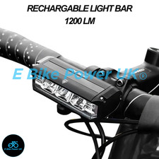 Light Bar Bike Headlight Front Light Ultra-Bright LED 1200 Lumens USB Bicycle