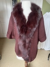 Ladies ‘Siren Song’ Auburn Brown Knit  - fur collar - BNWOT - Size M