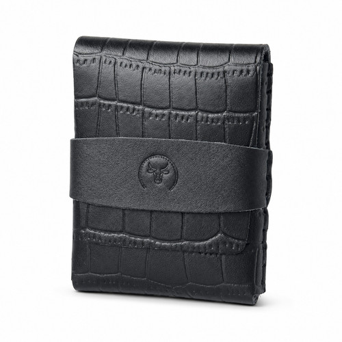 Men black crocodile texture - black,