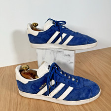 Adidas Originals UK 9.5 Gazelle OG Trainers Blue White Suede  Sneakers
