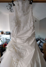 Pronovias wedding dress size 10-12 Rose embroidery, Diamond's  Matching Vail 