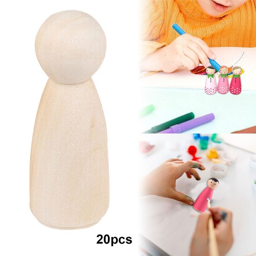 20x 65mm wooden doll peg - wooden,