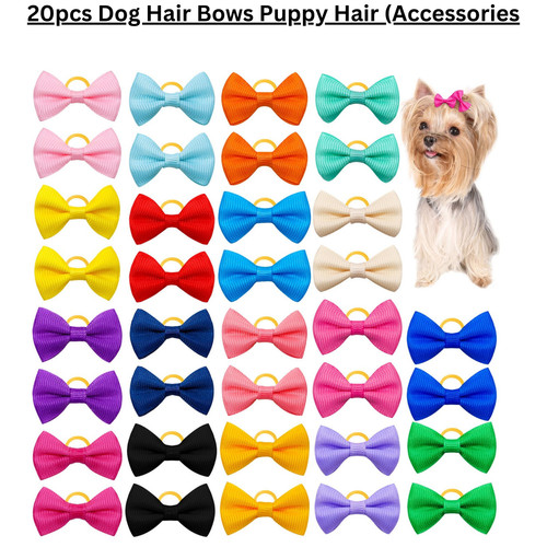 20pcs dog hair bows puppy - puppy,
