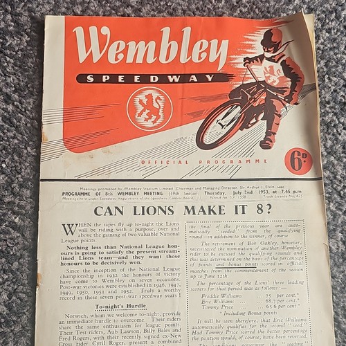 Wembley speedway official - speedway,