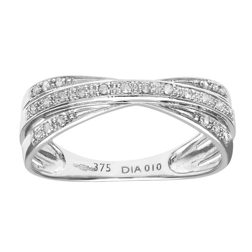 9ct white gold diamond ring - diamond,