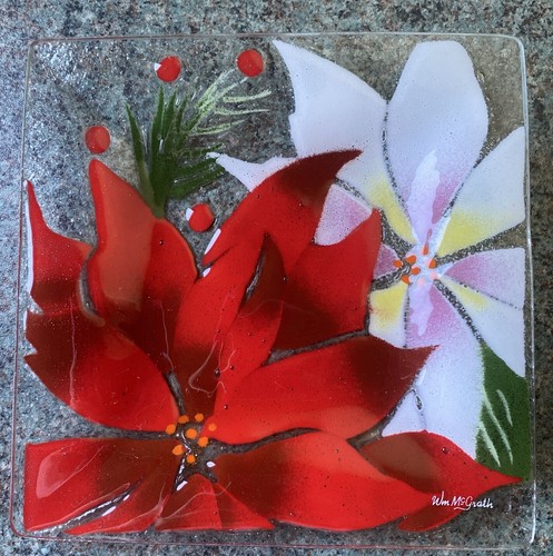 Fusion art glass square - art,