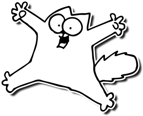 Simons cat sticker vinyl - simons,