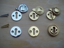 VICTORIAN GEORGIAN STYLE KEYHOLE KEY HOLE COVERS ESCUTCHEON OPEN AND COVERED