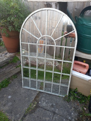Metal arched wall mirror - wall,