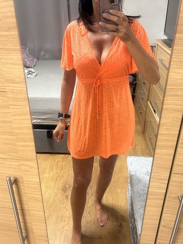Orange beach dress - orange, up