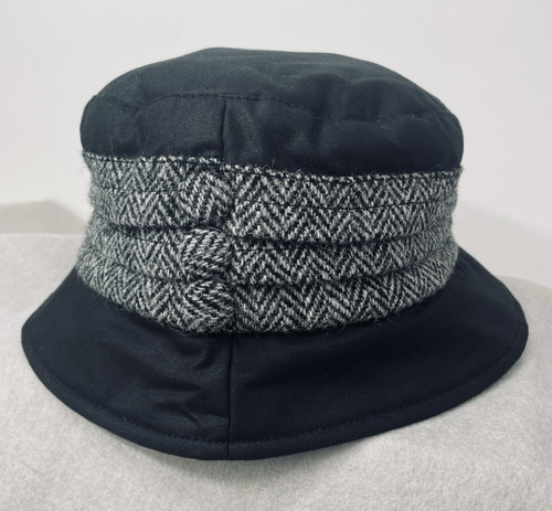 Harris tweed waxed cotton hat - harris,