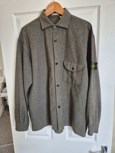 Stone island wool overshirt - stone,