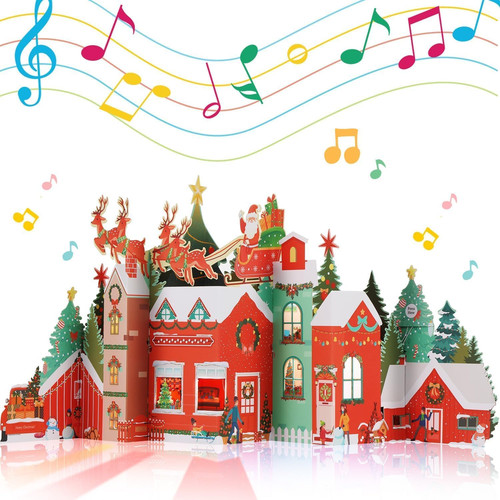 Musical christmas cards 3d - musical, cards: