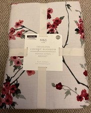M&S Super King Bedset Trailing Cherry Blossom Duvet Cover&Pillowcases NEW.